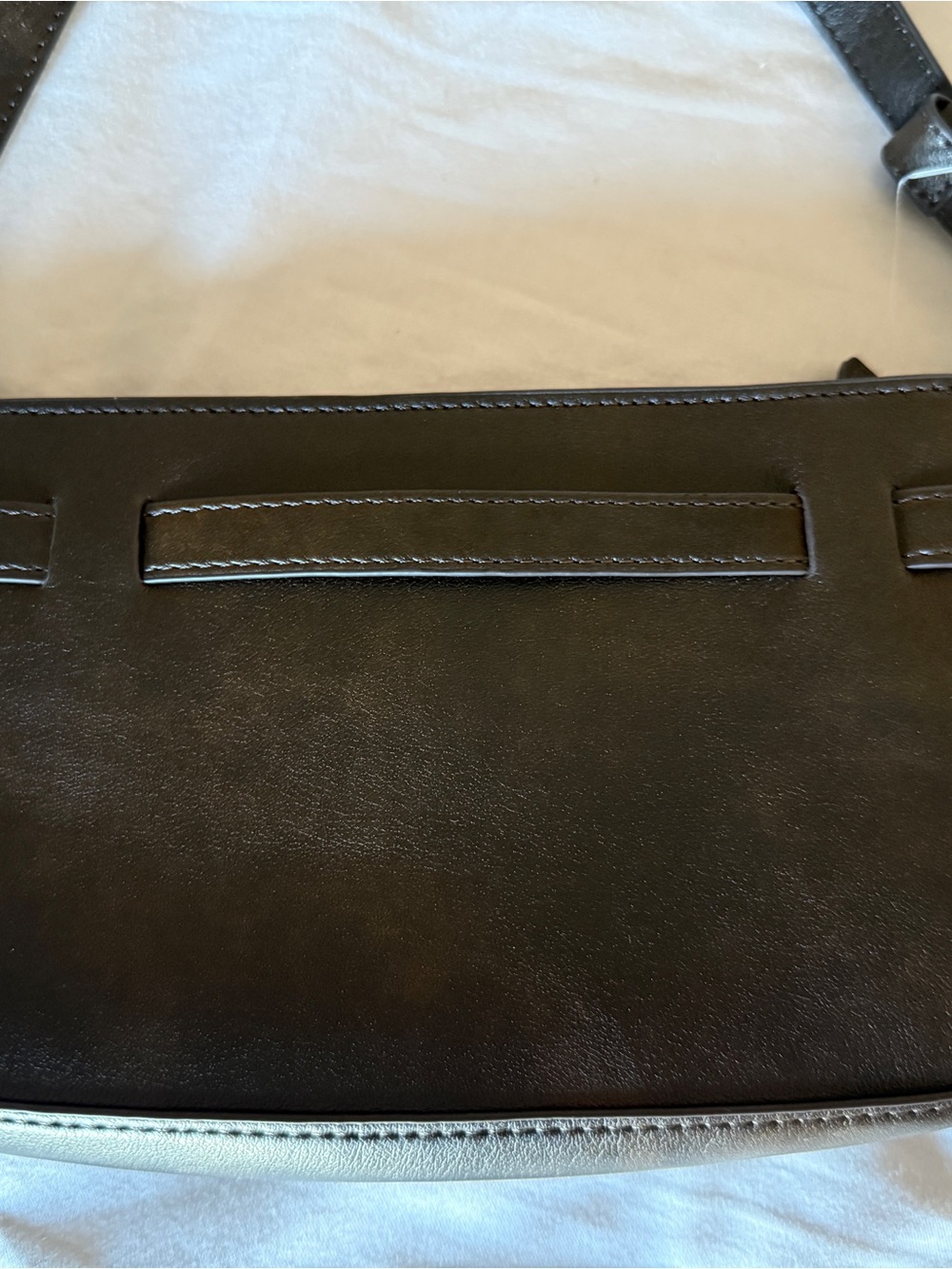Abercrombie & Fitch Brown Faux Leather Shoulder Bag Brass Hardware Going Out - Picture 4 of 10